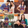 thumbnail image 7 of Colorful Tie Dye Luminous Mandala Pattern Apron-Garden Aprons for Women with Pockets-Cotton Linen Waterproof Kitchen Cooking Gardening Aprons Adjustable for Kitchen,Cooking,BBQ and Salon 33x27 Inch, 7 of 7