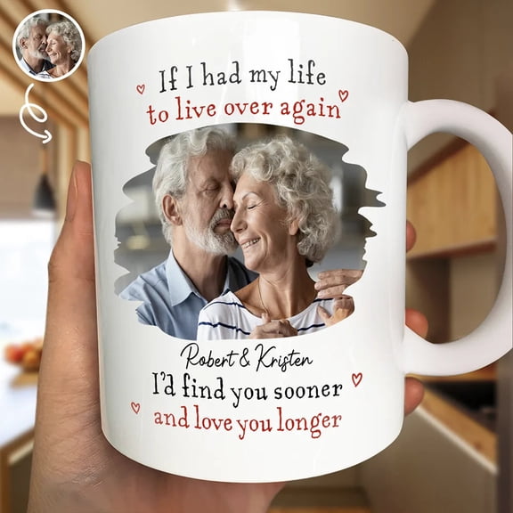 Personalized Custom Photo "I'd Find You Sooner And Love You Longer" Mug