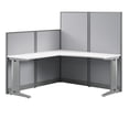 thumbnail image 2 of Pemberly Row Set of 2 Engineered Wood 65W L Shaped Cubicle Desk in Pure White, 2 of 11