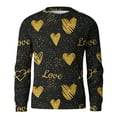 thumbnail image 5 of Fgvctg Men's Ribbed Valentine's Day Sweater Knit Crewneck Sweater Love Heart Print Romantic Pullover Slim Fit Long Sleeve Sweaters Oversized Spring Blouse Yellow M, 5 of 6