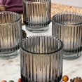 thumbnail image 6 of Ribbed Glass Candle Holder Set - 6  Gray Tealight Holders for Home Decor, 6 of 6