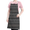 thumbnail image 5 of Black Christmas Folk Apron-Garden Aprons for Women with Pockets-Cotton Linen Waterproof Kitchen Cooking Gardening Aprons Adjustable for Kitchen,Cooking,BBQ and Salon 32"x27", 5 of 7