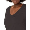 thumbnail image 3 of Just My Size Slub-Cotton Short-Sleeve Shirred V-Neck Women's Tee - OJ193, 3 of 3