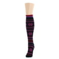 thumbnail image 2 of MeMoi Flaketion Knit Knee High Flower Socks - Womens - Female, One Size, Brown, 2 of 2