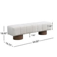 thumbnail image 3 of Christopher Knight Home Modern Mid-Century 64" Faux Fur Tufted Ottoman Bench, Faux Wood Legs, Beige, 3 of 7