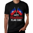 thumbnail image 2 of T-shirt Happy Haitian  Soft Cotton Adult Heat-Transfer Graphic T-Shirt - 180g Breathable Fabric, Unisex Summer Casual Wear with Durable Heat-Printed Design, 2 of 10