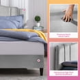 thumbnail image 4 of ZAFLY Adjustable Headboard Platform Bed Frame, Upholstered Headboard Covered in Dutch Velvet, Wood Slat Support, No Box Spring Needed, Light Grey, 4 of 6