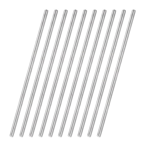 Uxcell 10 Pcs 304 Stainless Steel Round Rod, 3/16" Diameter, 8"(200mm) Length Metal Solid Shaft Rods, Steel Stick Lathe Bar Stock for Crafts DIY Models Plane Ship Cars