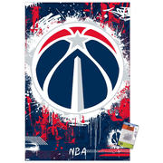 NBA Washington Wizards - Maximalist Logo 23 Wall Poster with Push Pins, 22.375" x 34"
