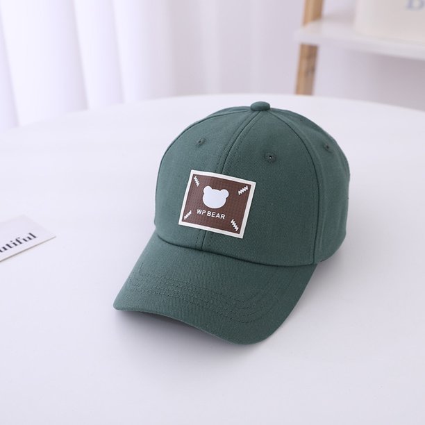 Gorra de béisbol con dibujo de oso para niños, gorro de béisbol de algodón con visera ajustable, para verano y primavera Fivean unisex