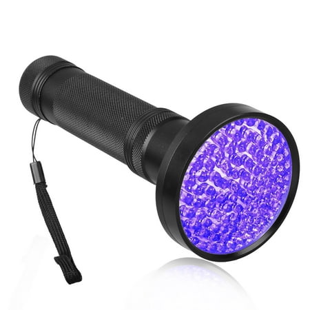 100 LEDs UV UltraViolet Blacklight Flashlight Lamp for Urine Detection, Finding Scorpions, Bed Bugs and Dog & Cat Pee,