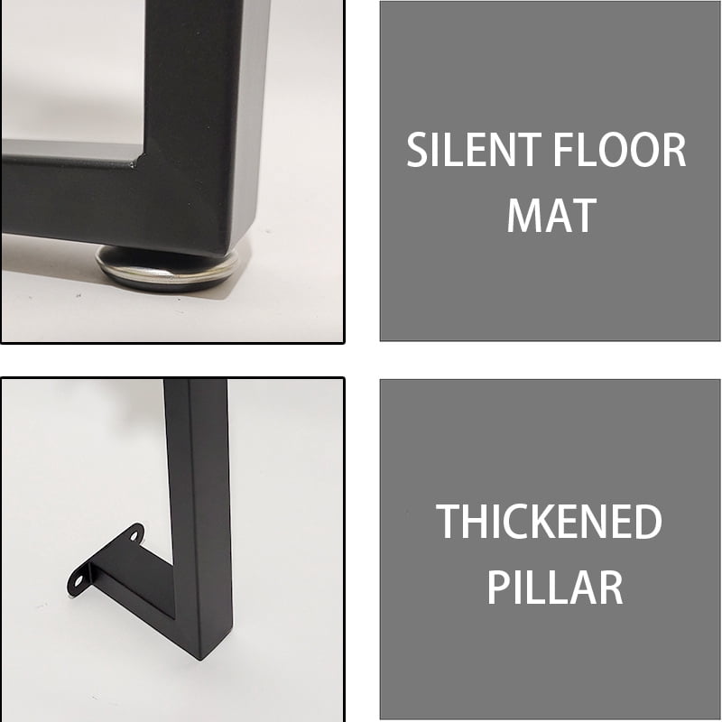 Heavy Duty Metal Table Legs 28 Inch by 24 Inch T Shape Industrial Desk Legs for Dining Table Office Desk Computer Table and Workbench Black 2 Pack