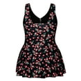 thumbnail image 6 of Women's Plus Size Ruched One Piece Swimdress Tummy Control Floral Skirted Swimsuit Bathing Suit, 6 of 9