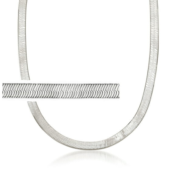 Ross-Simons Italian 6mm Sterling Silver Herringbone Chain Necklace, Women's, Adult