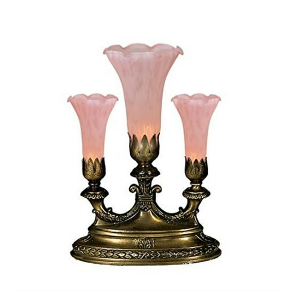Meyda Tiffany - 11924 - Three Light Accent Lamp - Pink Pond Lily - Antique-25pack