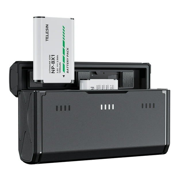 Cargador de batería TELESIN CMR-001 2 Baterías NP-BX1 con ranuras para tarjetas y puerto USB