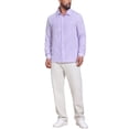 thumbnail image 2 of INSPIRE CHIC Men's Seersucker Shirt Striped Long Sleeve Button Down Textured Top XL Purple, 2 of 5