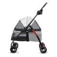 thumbnail image 5 of 4 Wheels Dog Cat Stroller, Outdoor Travel Pet Folding Stroller, Dog Cat Cage Stroller with Cup Holder, Breathable and Visible Mesh for Small Dog, 5 of 9