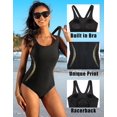thumbnail image 5 of Alove Womens One Piece Swimsuit Sports Swimwear Athletic Racerback Slimming Bathing Suit S-XL, 5 of 7