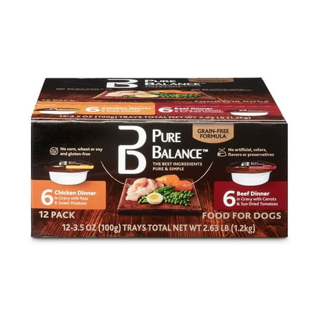 Pure Balance Chicken & Beef Dinner Food for Dogs, 3.5 oz, 12 (Best Organic Dog Food Brands)