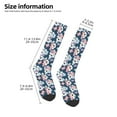 thumbnail image 2 of Daiia Sports Socks Flowers Printed Novelty Crew Socks for Men Women Knee High Socks Cotton Socks Soft & Breathable Support Unisex Socks, 2 of 9