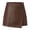 I-654 Brown, variant on Juniors Faux Leather Zip Up Skort Trousers Pants for Women Ruched High Leg Straight Leg Plain Asymmetrical Midi Winter Fall 2026 Clothing Y2K