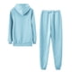 thumbnail image 4 of Conjunto deportivo EQWLJWE de 2 piezas para mujer, sudadera informal de manga larga con cremallera y pantalones deportivos con bolsillos (azul claro, XL), 4 of 4
