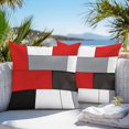 thumbnail image 3 of Red Grey Geometric Throw Pillow Covers 18x18 Inch Set of 2, Modern Black White Abstract Art Waterproof Outdoor Pillow Covers, Decorative Cushion Pillowcases for Couch, Sofa, Bed, Garden, Patio, 3 of 9