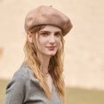 thumbnail image 3 of RV Boina francesa mujer otoño e invierno vintage gorro pintor pelo grande (camel) brillar Electrónica, 3 of 5