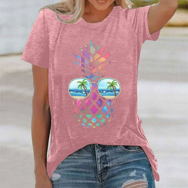 WILLBEST T-Shirt pour Femmes Haut Ample Imprimé Manches Courtes T-Shirt 5645