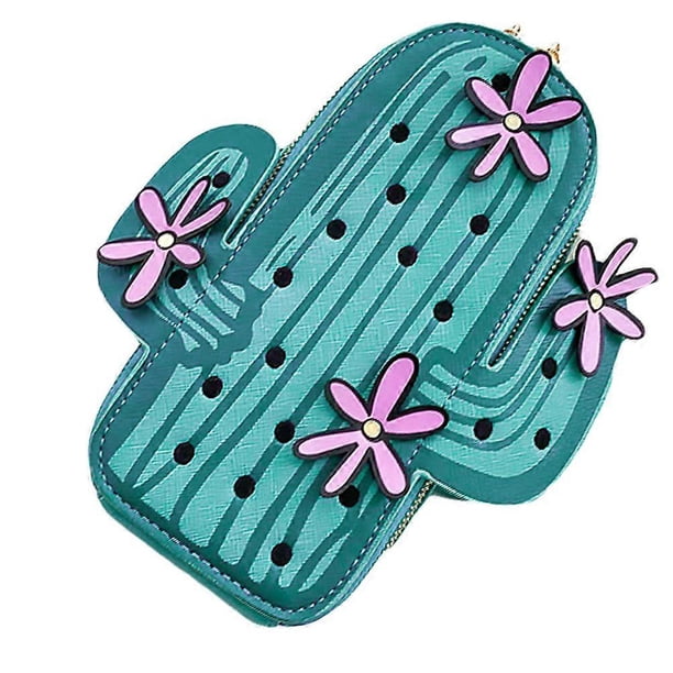 Mini Cactus Crossbody Bag for Women – Stylish Shoulder Handbag with Adjustable Strap, Compact Size for Phone & Essentials, Pink Design