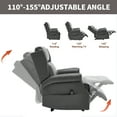 thumbnail image 6 of Manual Recliner Chair, Faux Leather Massage Recliner with 8 Vibration Nodes & Lumbar Heat, Heavy-Duty Motion Mechanism, 155° Reclining, Living Room Recliner for Relaxation, Grey, 6 of 11