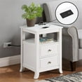 thumbnail image 6 of Convenience Concepts 24x15.75" Melbourne 2-Drawer End Table with Charging Station, Modern White Wood, 6 of 11
