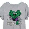 thumbnail image 3 of Marvel Hulk - Smash Through Wall - Women's Oversized Graphic T-Shirt, 3 of 5