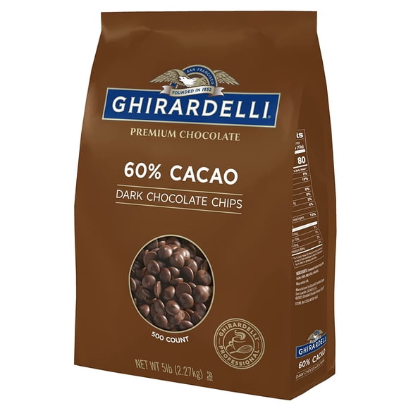 Ghirardelli Chocolate Company 60% Cacao Chocolate Chips 500 per lb., 5lb. Bag (Pack of 1)