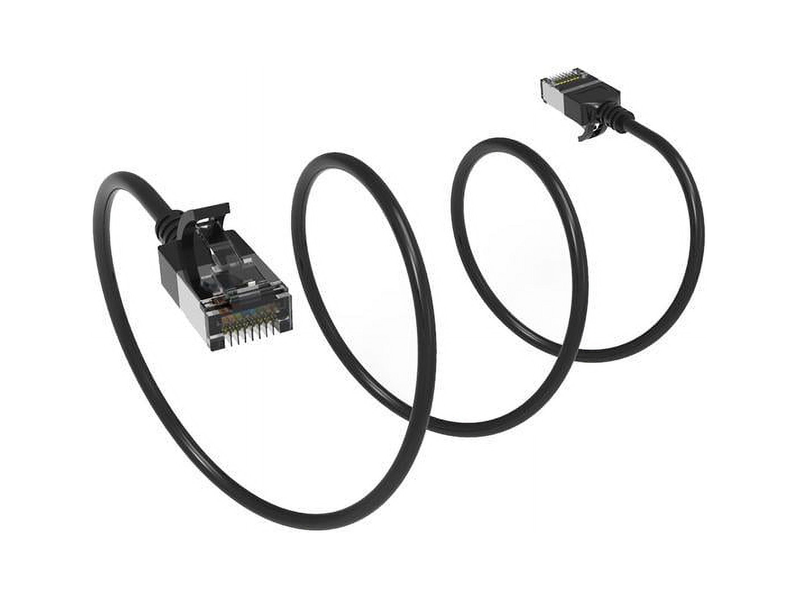 Nippon Labs 60CAT8-2-30BK 2 ft. Cat.8 U/FTP Slim Ethernet Network Cable Black 30AWG - Latest 40Gbps 2000Mhz RJ45 Patch Cord