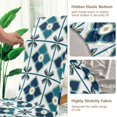 thumbnail image 5 of Yayeee 4 Pack Dining Chair Covers Stretch Parson Chairs Slipcovers Seat Protector, Blue Mosaic Pattern, 5 of 6