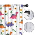 thumbnail image 4 of Blackout Kids Curtains,White Dinosaurs Flowers Pattern Childrens Insulated Curtains Set Of 2,Bedroom Essentials,Toddler Room Decor 42"x84", 4 of 5
