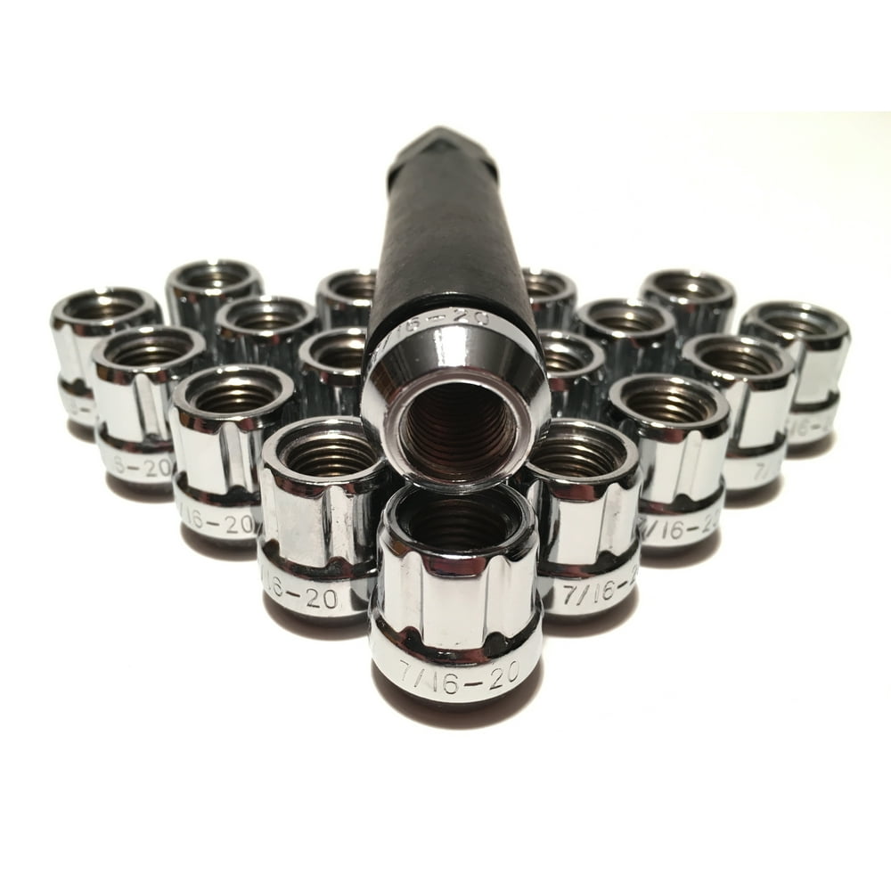 20 Chrome Lug Wheel Lock Nuts 7/16 Chevrolet Pontiac Oldsmobile + 6
