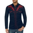 thumbnail image 3 of Men's Western Denim Shirt Casual Long Sleeve Button Up Top for Everyday Wear, 3 of 3