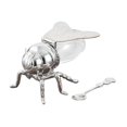 thumbnail image 2 of Luzkey Bee Honey Jar Luxurious Spoon Included for Festive Housewarming Gift Kitchen Argent, 2 of 8