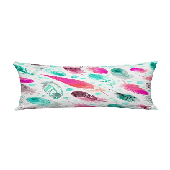 ECZJNT Ethnic Feathers white Pillow Cover Body Pillowcase Pillow Protector 20x60 Inch