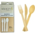 thumbnail image 6 of Assorted Bamboo Cutlery Set | 24ct | 6.7” Compostable Utensils | Disposable Tableware | Plastic-Free | Great for the Home-use, To-Go Meals or Events, 6 of 19