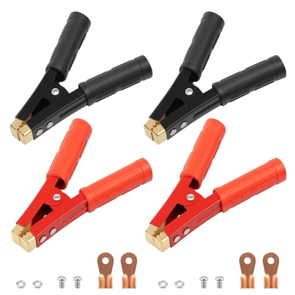 AEVXKHI 4 Pack Battery Jumper Cable Clamps, Pure Copper Car Battery Clamps, 12V-36V Battery Alligator Clamps, Heavy Duty Jumper Cable Clip Ends Suitable for All Kinds of Cars and Boats