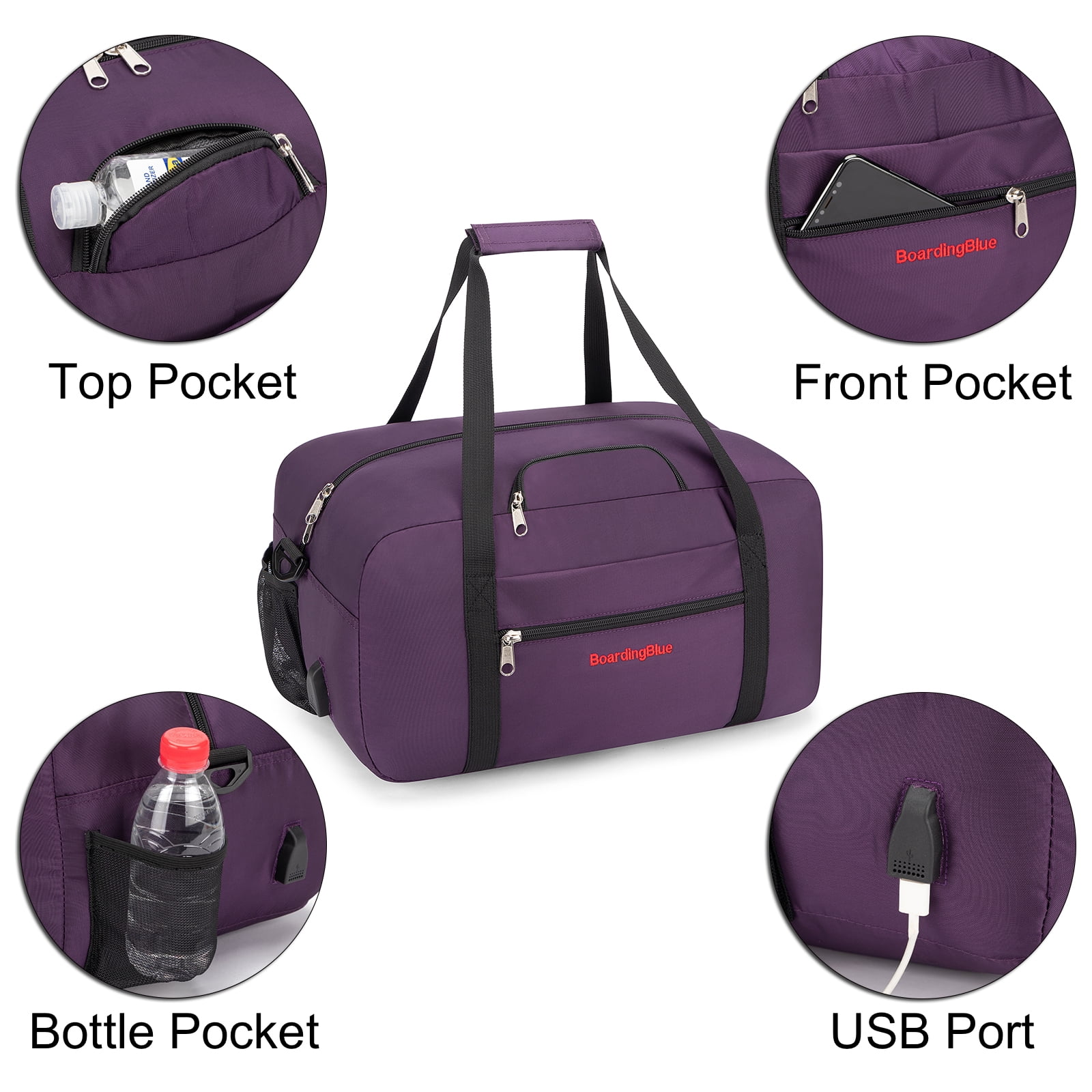 For Spirit Jet Blue 17 inches Personal Item Underseat Travel Duffel Bag With Pillow
