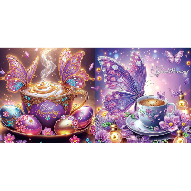 Kit Con Forma Especial Parcial 5D DIY Mariposa 40x40cm