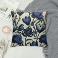 thumbnail image 2 of JEUXUS  Decorative Pillow Covers Floral Pattern Pillow Covers Blue Tulips Spring Flowerfor Living Room Couch Sofa, 2 of 5