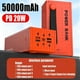 thumbnail image 2 of Contenedor de batería externa de 66W y 50000mAh, batería externa portátil de carga súper rápida para Huawei iPhone14 Xiaomi, cargador de batería externo, nuevo, 2 of 5
