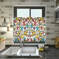 thumbnail image 4 of Yayeee Kitchen Curtains Tier Pair Light Filtering 27"x24" Rod Pocket Short Cafe Window Panel, Colorful Stars, 4 of 7