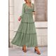 thumbnail image 5 of Vestido PRETTYGARDEN Maxi de Manga Larga con Fruncido y Escote Cuadrado XXL, 5 of 8